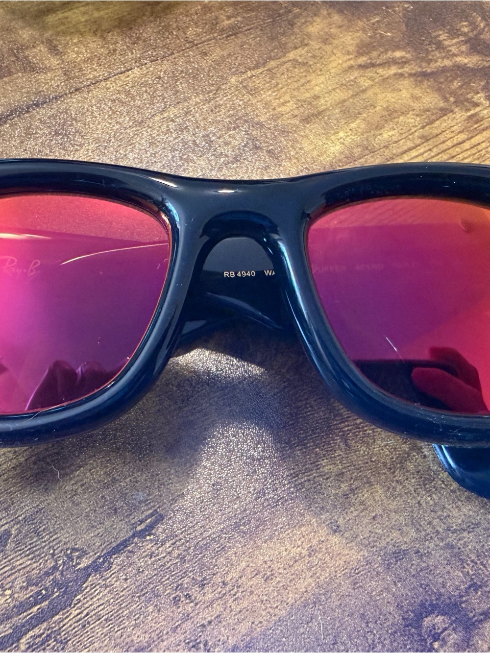 ASAP Rocky- Brand New- Ray-Ban Black Frame Sunglasses with Red Mirror Lenses